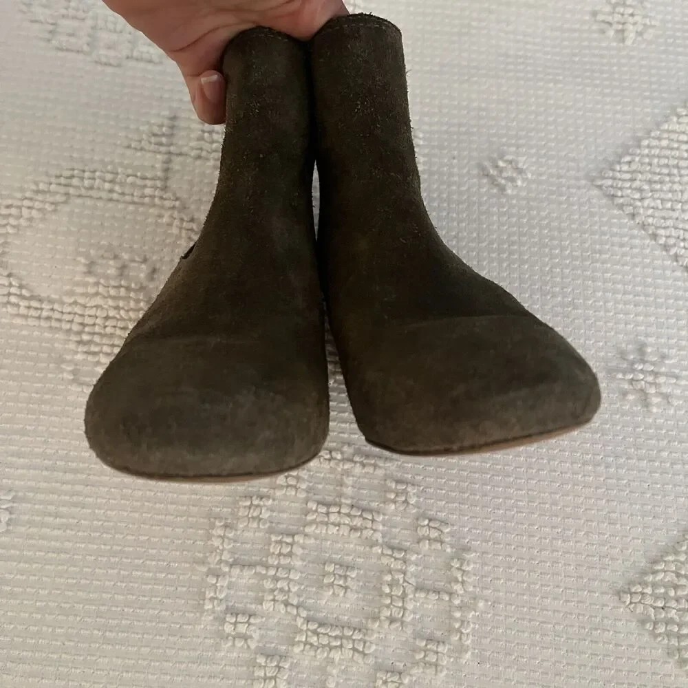 Madewell Olive Green genuine Suede ankle Booties Size 7 festival, music festival - Picture 8 of 11